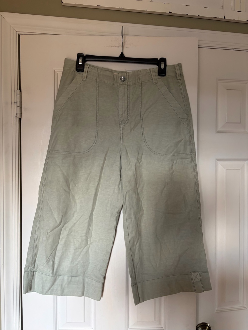 Anthropologie Pilcro Cropped Utility Pants Size29 Sage Green - Picture 8 of 9